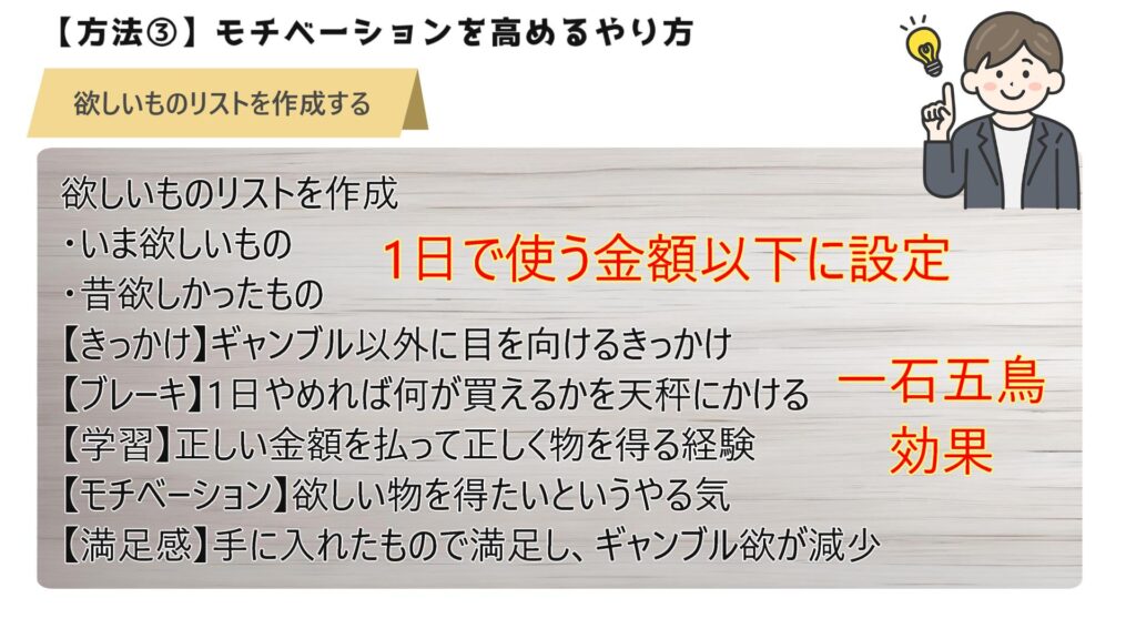 方法② 金銭的メリット「欲しいものリストを作成する」